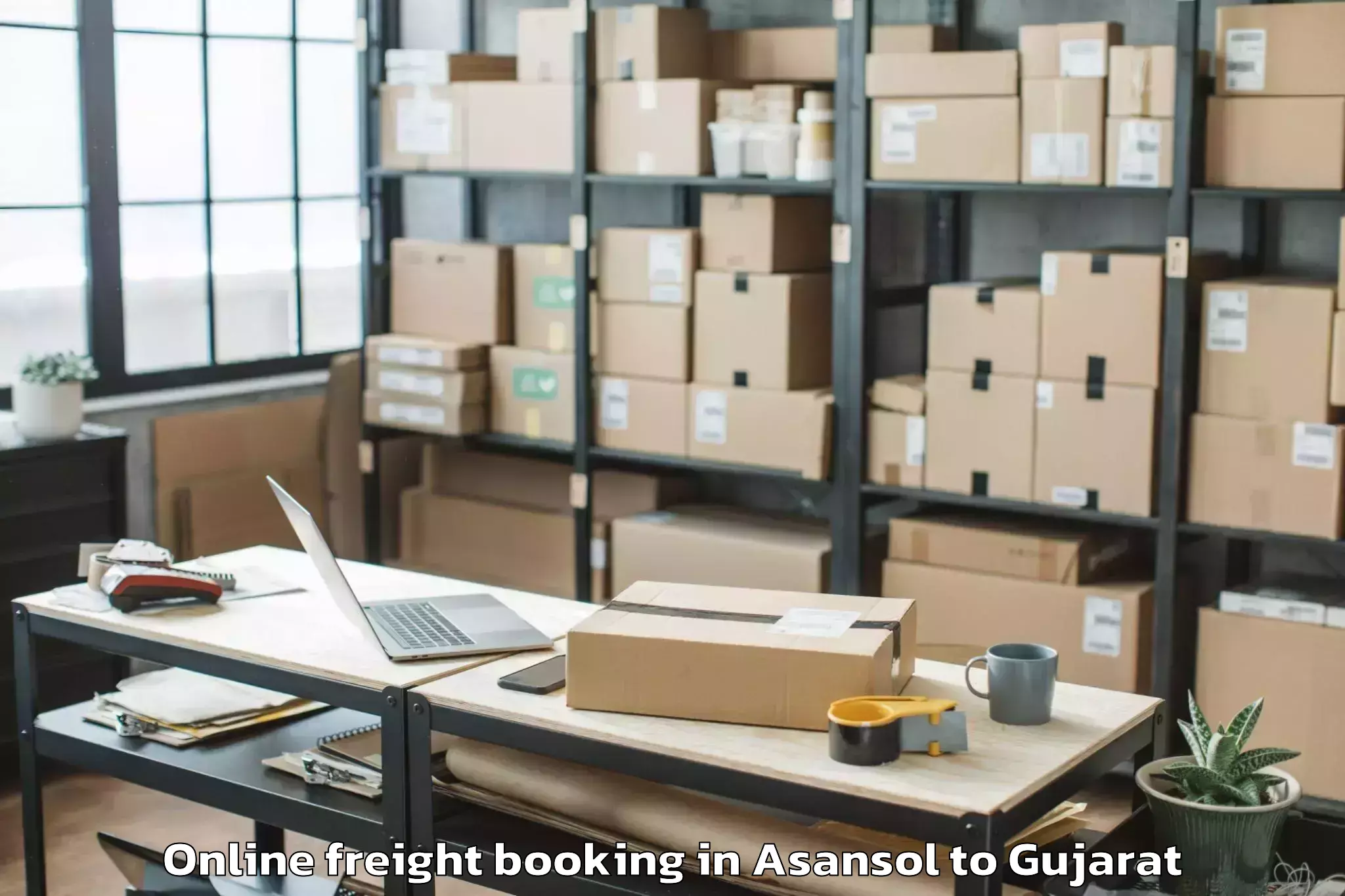 Top Asansol to Olpad Online Freight Booking Available